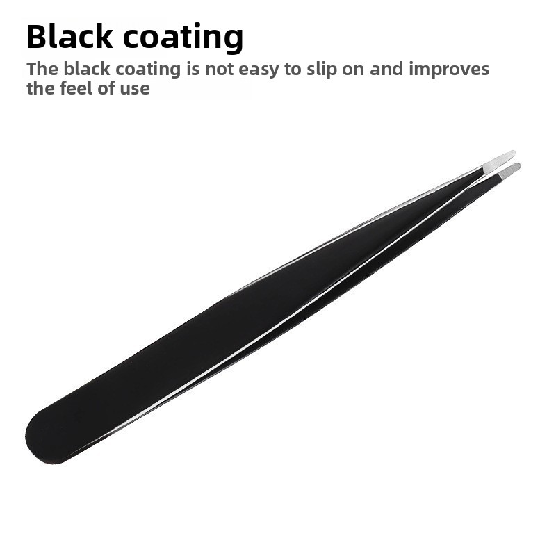 4-Piece Set Stainless Steel Eyebrow Tweezers Spray-Painted Eyebrow Clip Beauty Makeup Beard Clip Eyelash Curler Eyebrow Trimming