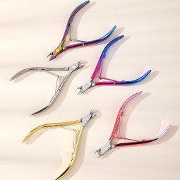 Factory Direct Dead Skin Scissors Colorful Gold Manicure Pliers Cuticle Nippers with  Stainless  Handle Beauty Barbs Nail Tools