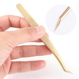 High Quality Eyelash Curlers Grafting Eyelash Tweezers  High-precision False Eyelash Extended Tweezers Flowering Pearls Gold