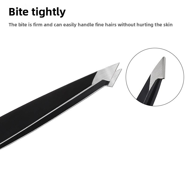 4-Piece Set Stainless Steel Eyebrow Tweezers Spray-Painted Eyebrow Clip Beauty Makeup Beard Clip Eyelash Curler Eyebrow Trimming