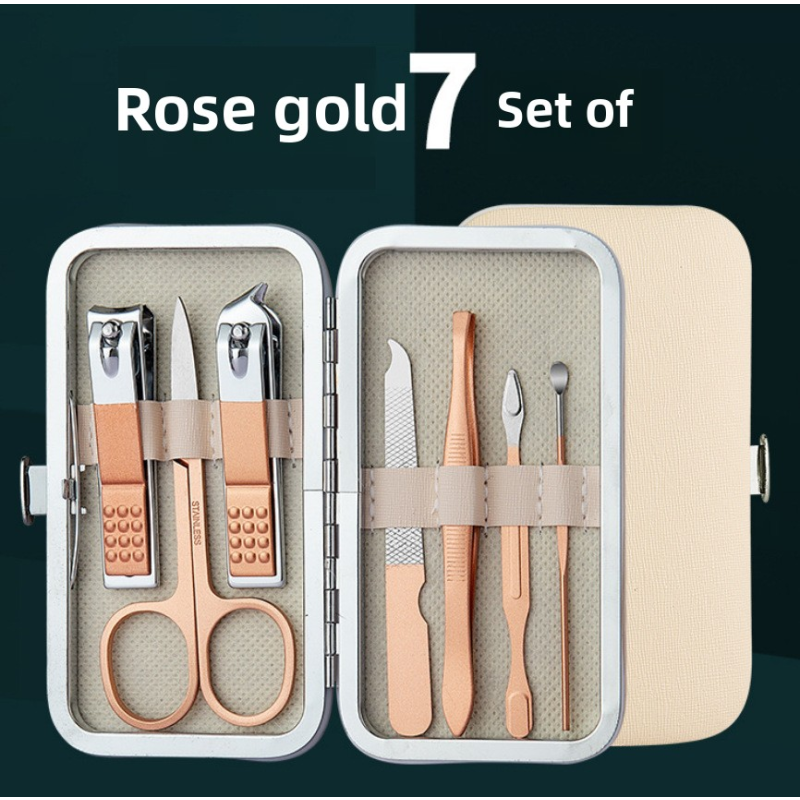 18-Piece Rose Gold Stainless Steel Nail Clippers Set Full Manicure Tools Toenail   Finger Nippers for Personal Care Box Packing