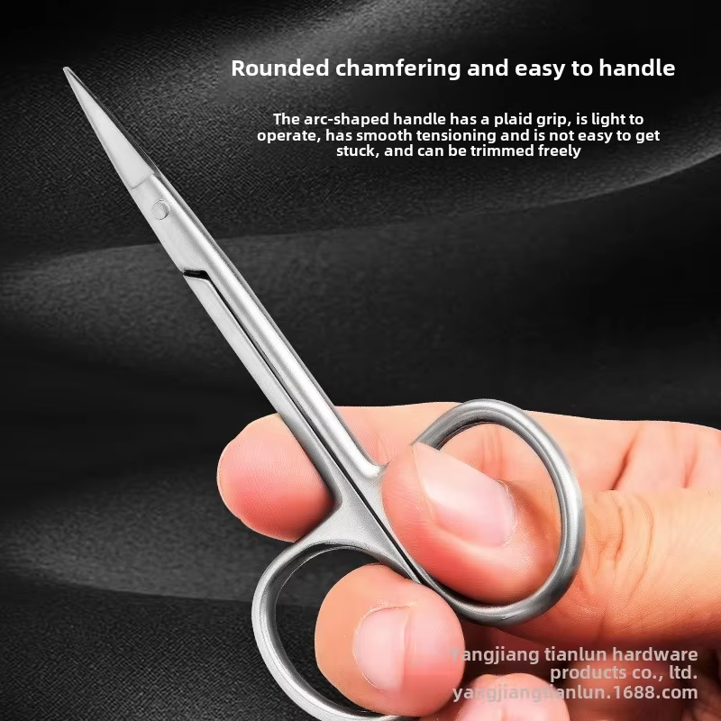 Manufacturer Supplier  Stainless Steel Beauty Tool Pointed Toe Nose Hair Makeup Scissors Straight Head Eyebrow Eyelash Trimming