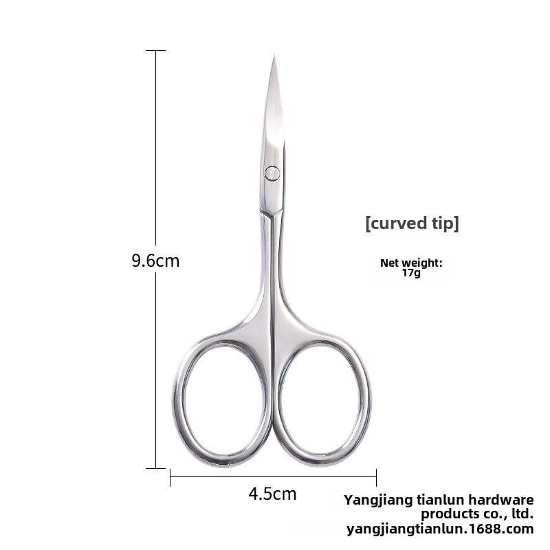 Factory Stainless Steel Small Scissors for Nose Hair and Eyebrow Trimming Sharp Manicure Scissors Makeup Beauty Household Tool