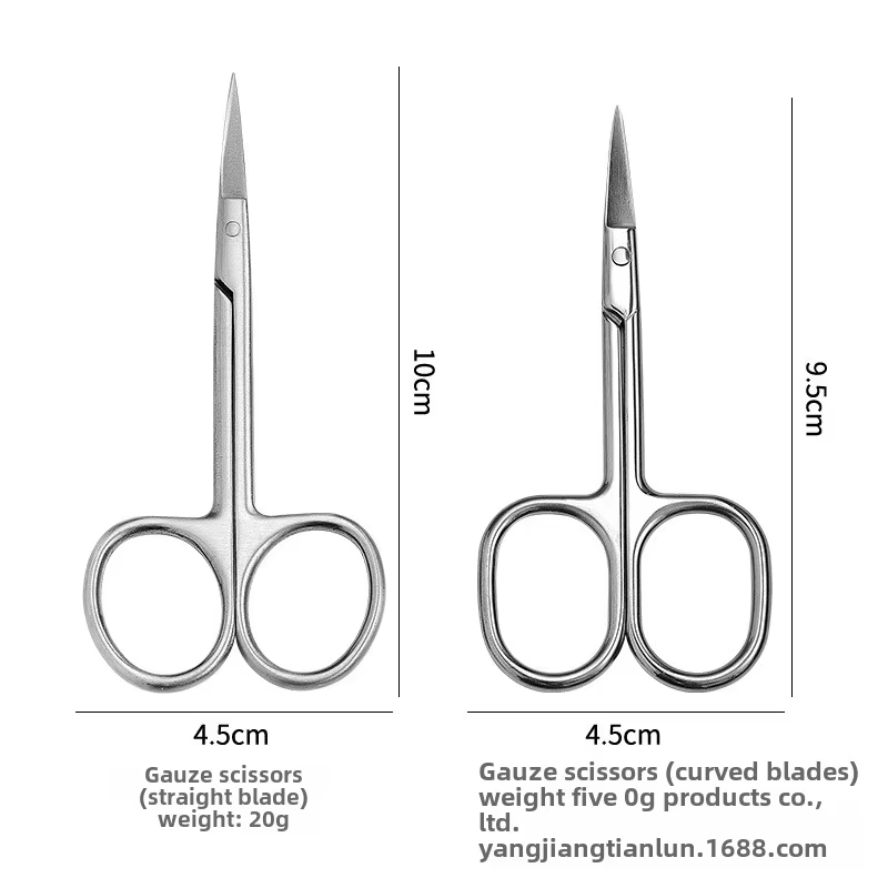 Manufacturer Supplier  Stainless Steel Beauty Tool Pointed Toe Nose Hair Makeup Scissors Straight Head Eyebrow Eyelash Trimming