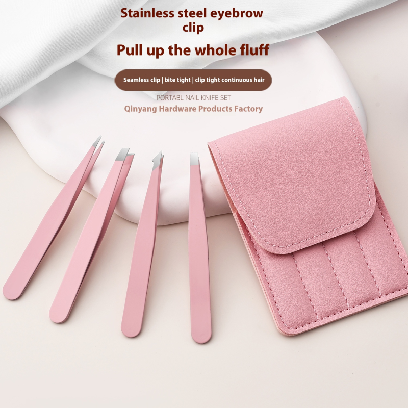 High Precision 96 Stainless Steel Eyebrow Tweezers Nose Hair Beard Plucking Tool False Eyelash Tweezers Eyebrow Shaping Tool