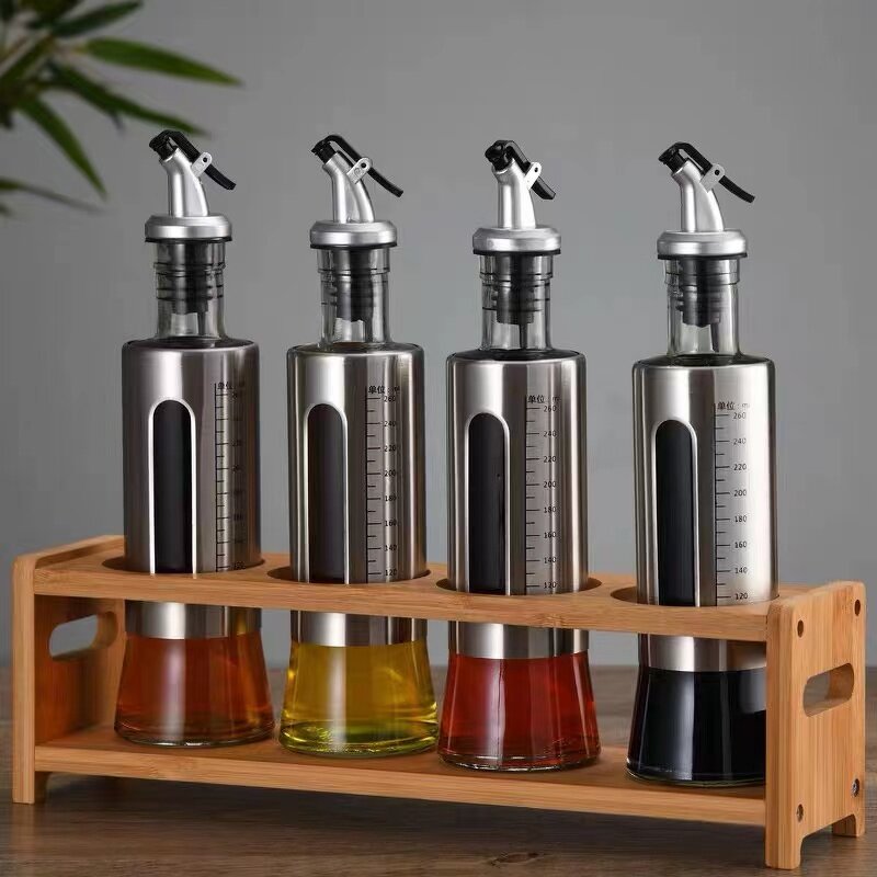 Seasoning Box Set Supplier - Rotating Glass Jar Kitchen Storage Salt Shaker Sealed