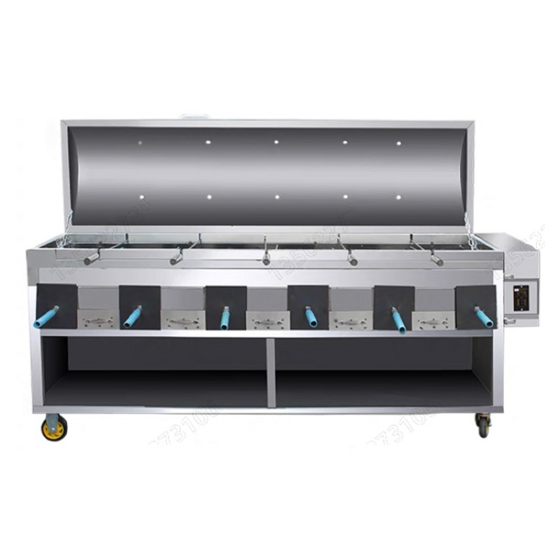 Roasting Stove Factory - Eight-head Stainless Steel Leg of Lamb Movable Cart