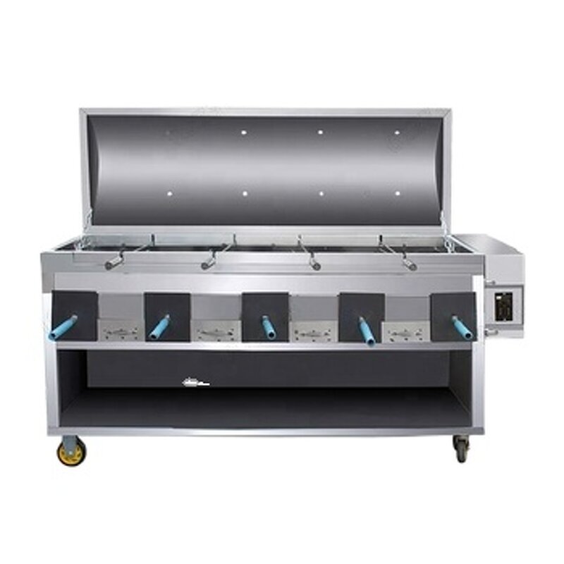 Movable Cart Grill Supplier - Five-Head Stainless Steel Gas Galvanized Metal