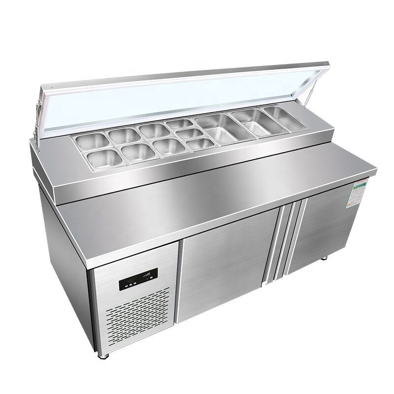 Salad Bar Fridge Manufacturer - Single Temperature Pizza Prep Counter Top Display
