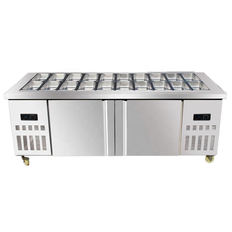 Salad Table Factory - Commercial Refrigerated Salad Stand Fresh-Keeping Slotted