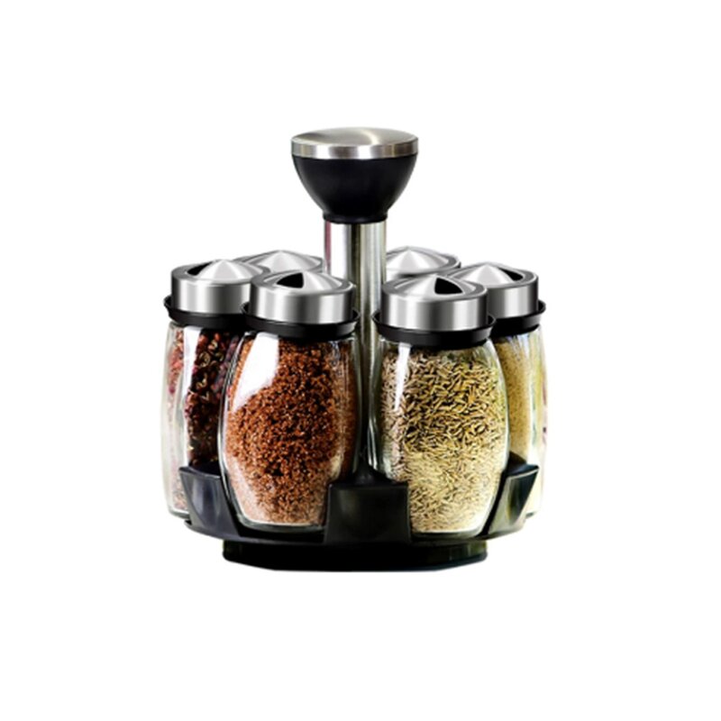 Condiment Bottles Factory - Creative 6pcs Stainless Steel Rotatable for Kitchen