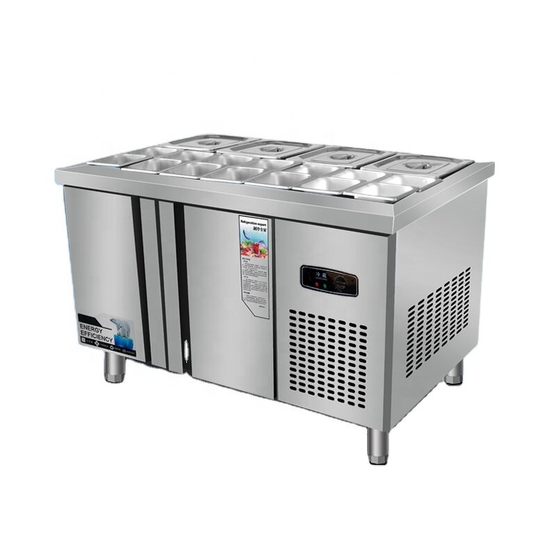 Salad Table Factory - Commercial Refrigerated Salad Stand Fresh-Keeping Slotted