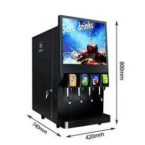 Cola Dispenser Manufacturer - 4-Valve Black Stainless Steel Cold Drink Machine Customizable