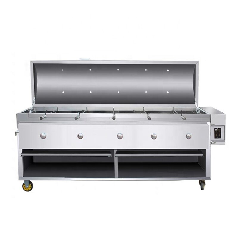 Movable Cart Grill Supplier - Five-Head Stainless Steel Gas Galvanized Metal