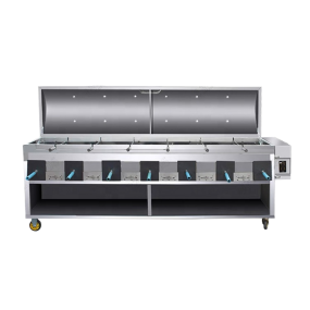 Gas Stove Fryer Factory - Six Head Double Gas Fryer Noodles Machine