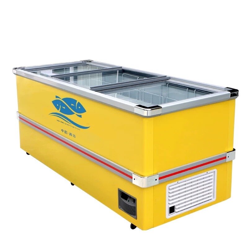 Island Freezer Supplier - Commercial Refrigerated Glass Top for Supermarket