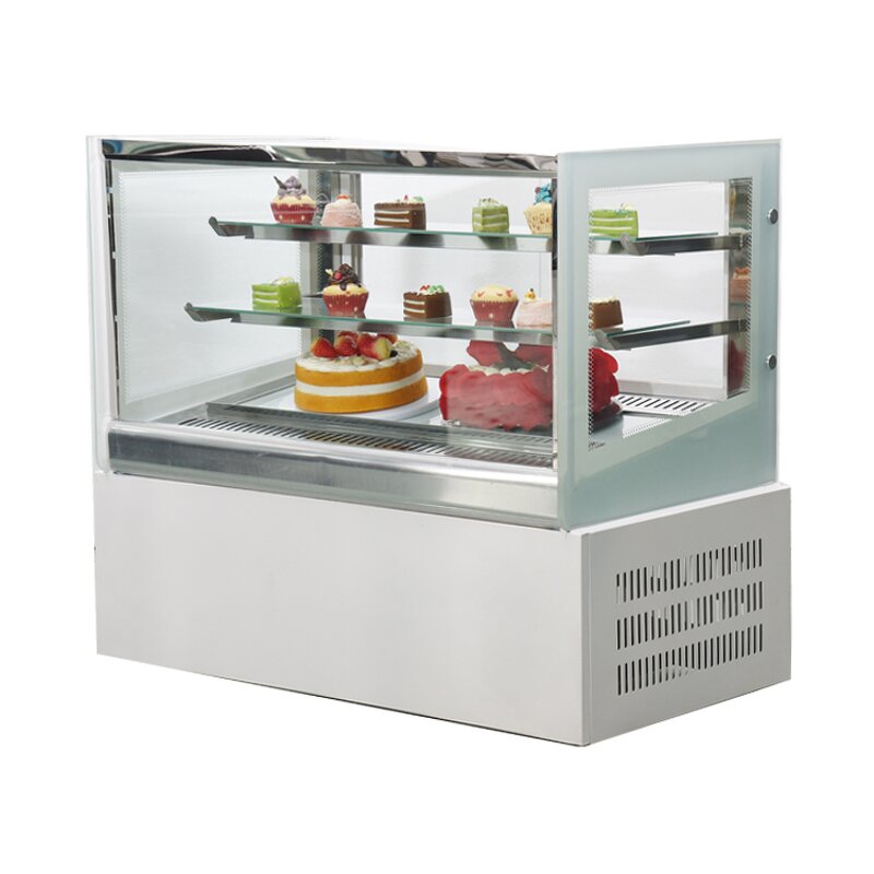 Refrigerated Display Cabinet Supplier - High Quality Right Angle Tempered Glass Door LED