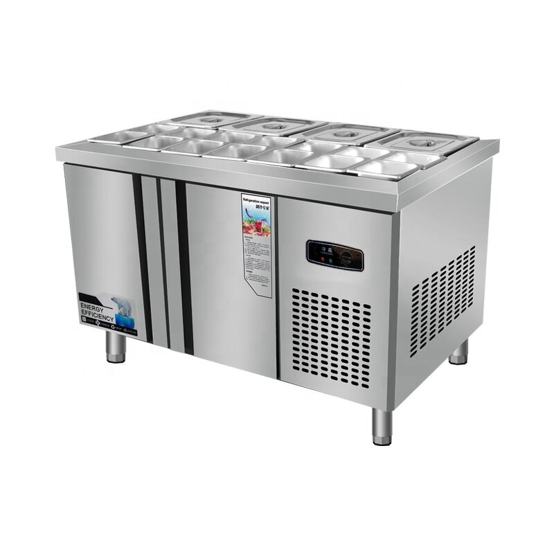 Salad Table Factory - Commercial Refrigerated Salad Stand Fresh-Keeping Slotted