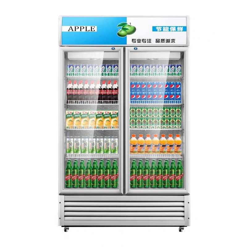 Beverage Cooler Supplier - Two-Door Vertical Upright Single-Temperature for Supermarket