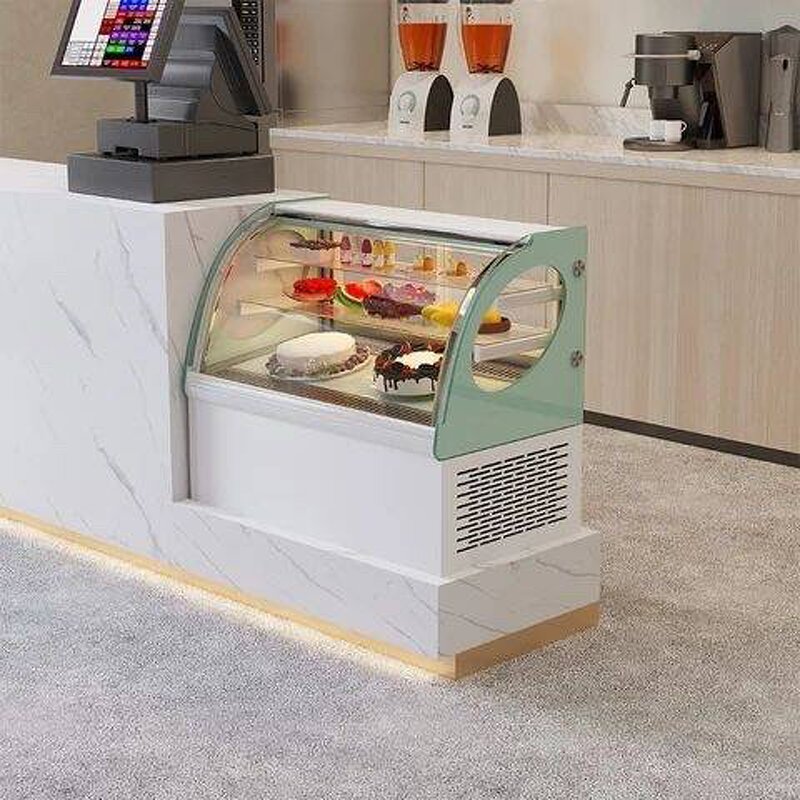 Cake Display Cooler Factory - White Right Angle Air-Cooled Commercial Refrigerated