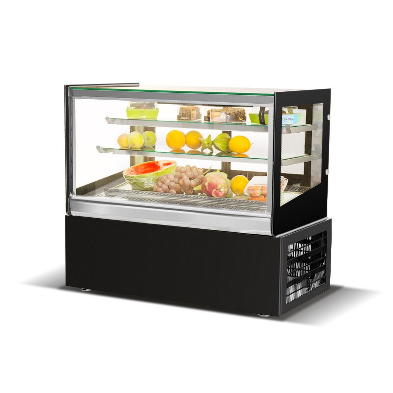 Cake Display Cooler Factory - White Right Angle Air-Cooled Commercial Refrigerated