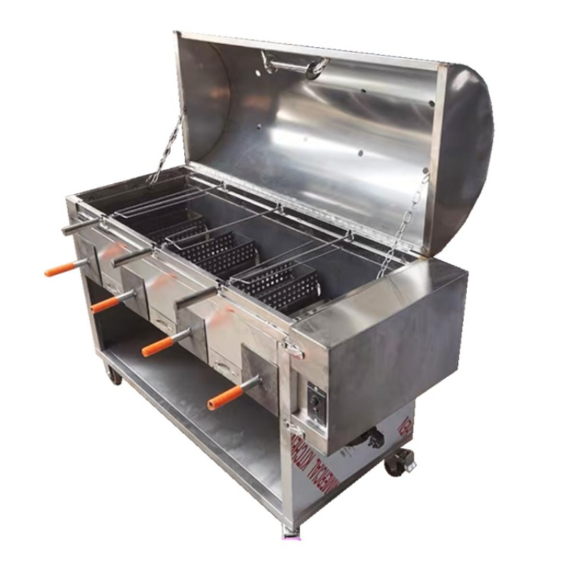 Roasting Stove Factory - Eight-head Stainless Steel Leg of Lamb Movable Cart