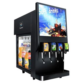 Drink Dispenser Supplier - 4-Valve Black Stainless Steel Customizable Light Box