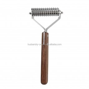 Pet Dematting Comb Factory - 18 Blade Wood Handle for Dog Cat