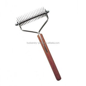 Pet Dematting Comb Supplier - 10 Blade Wood Handle for Matted Hair