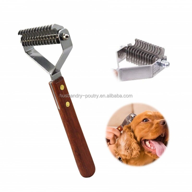 Pet Shedding Comb Factory - 14 Blade Wood Handle for Dog Cat