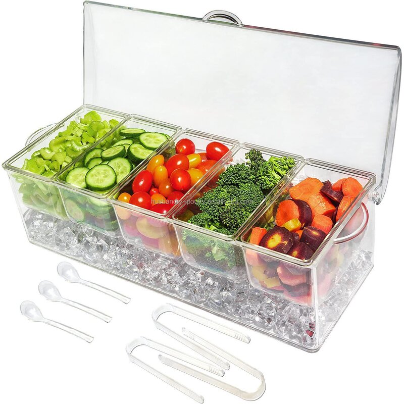 Kitchen Ice Condiment Server Manufacturer - 5 Compartment Tray