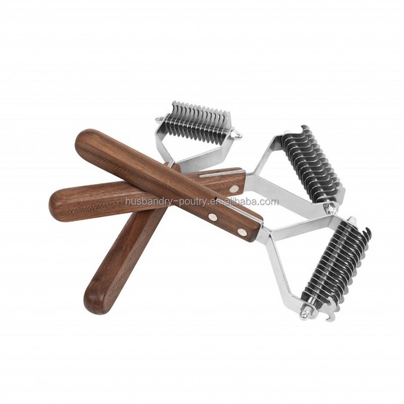 Pet Shedding Comb Factory - 14 Blade Wood Handle for Dog Cat