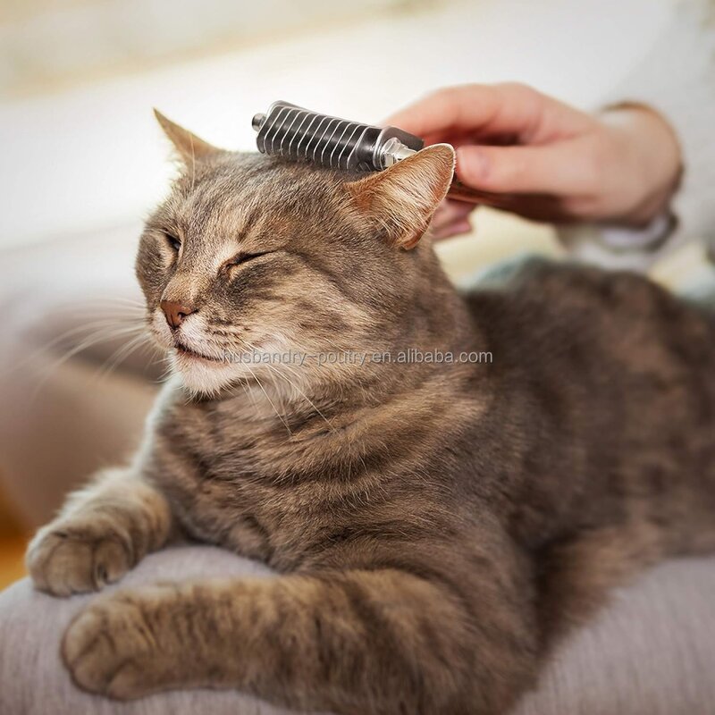 Pet Dematting Comb Supplier - 10 Blade Wood Handle for Matted Hair
