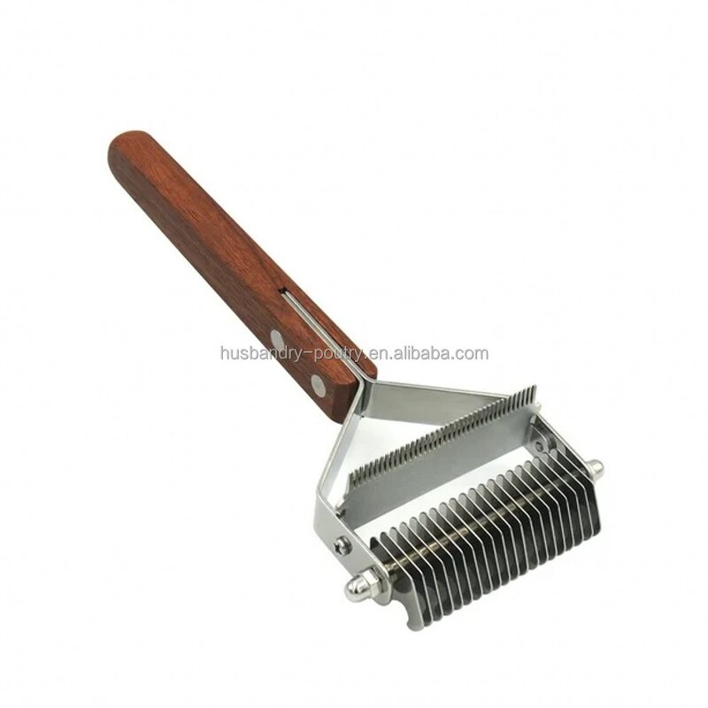 Pet Dematting Comb Supplier - 10 Blade Wood Handle for Matted Hair