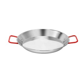Paella Pan Manufacturer - Stainless Steel 20-40cm Red Handle Frying Seafood