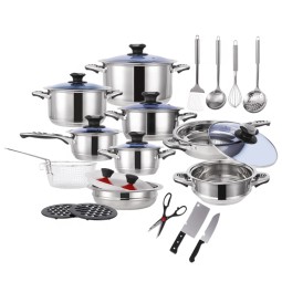 Stainless Steel Cookware Set Supplier - Popular Models Professional Wholesale Hot 30Pcs