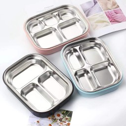 Bento Lunch Box Manufacturer - Hot Sale Stainless Steel Dishwasher Safe 3 & 4-compartment