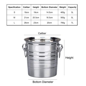 Champagne Bucket Supplier - Stainless Steel Bar Accessories Bulk Sale Ice Buckets