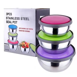 Storage Box Seal Pot Supplier - Stainless Steel 4pcs/3pcs Set with Snap-on Covers