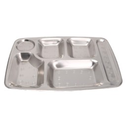 Metal Food Tray Supplier - Tableware Divided Stainless Steel Compartments Lunch