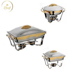 Chafing Dish Factory - 9L Rectangle Full Steel Hotel Restaurant Buffet Wood Warmer