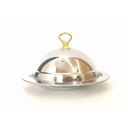 Metal Ouzi Platter Manufacturer - Restaurant Stainless Steel Round Serving Tray with Lid