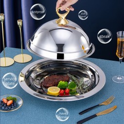 Serving Tray with Dome Cover Supplier - Wholesale Luxury Food Plate with Lid