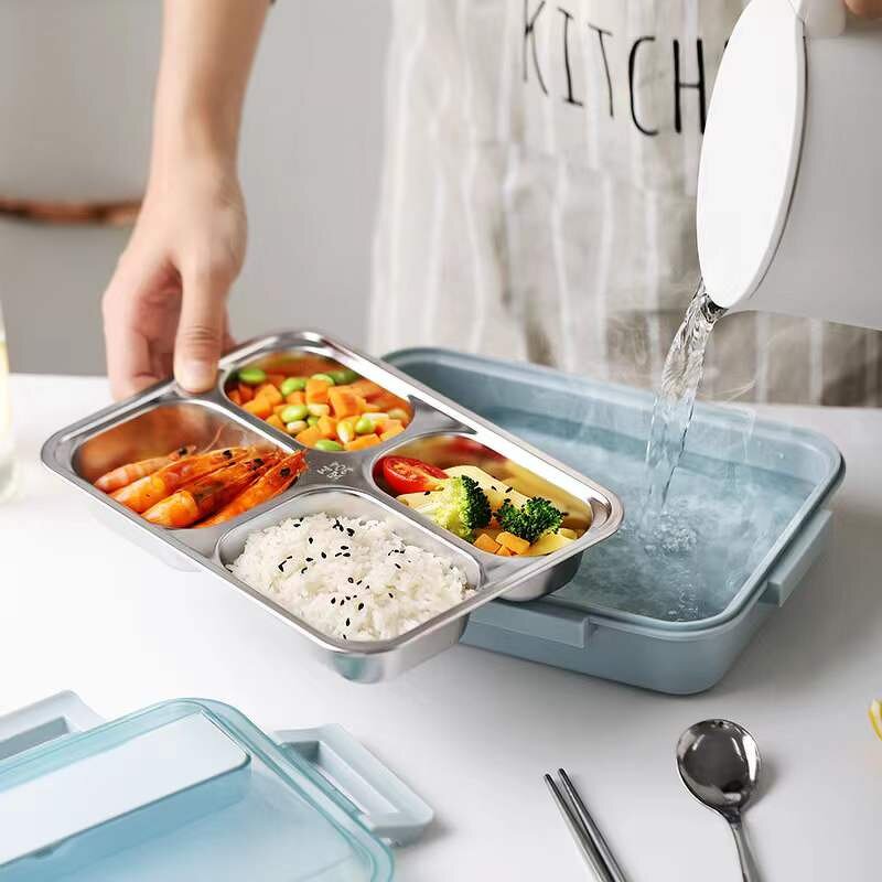 Bento Lunch Box Manufacturer - Hot Sale Stainless Steel Dishwasher Safe 3 & 4-compartment