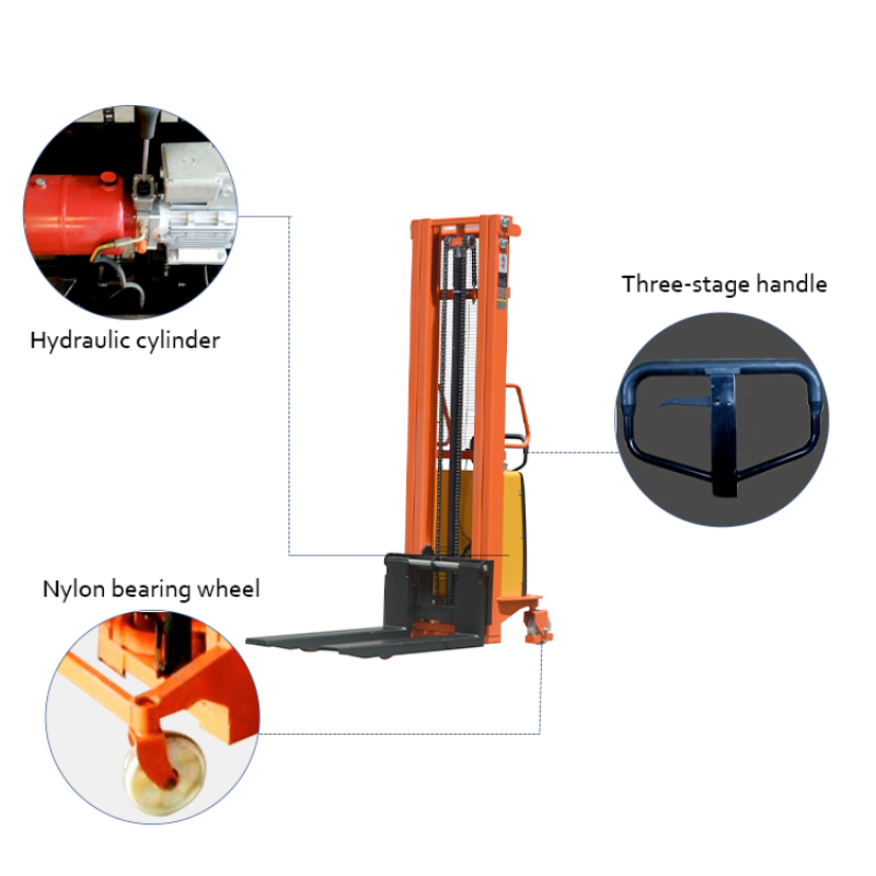 Semi Electric Pallet Stacker Manufacturer - 2000kg 2500-3500mm Lifting Height