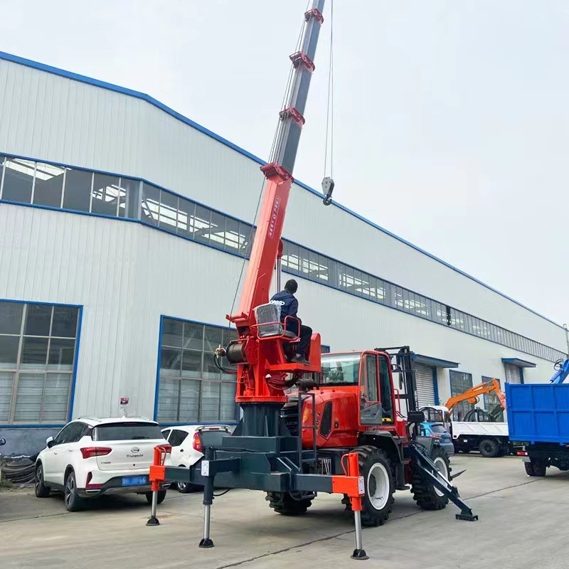 Off-road Forklift Factory - 4 Sections Telescopic Boom