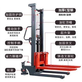 Manual Hydraulic Stacker Manufacturer - 2 Ton 1.6m Forklift Pallet Truck