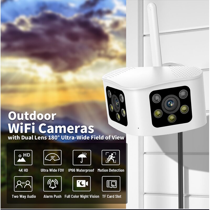 Dual Lens Camera Manufacturer - 4K Outdoor WiFi 180° View