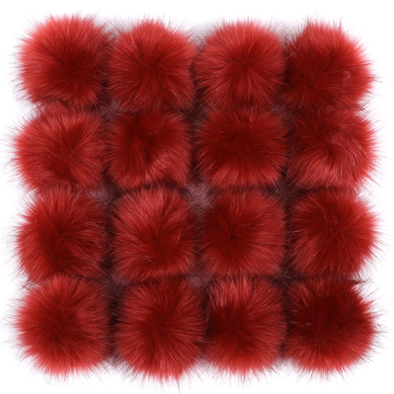 Faux Fur Pompon Factory - 12cm Fluffy Ball with Rubberband