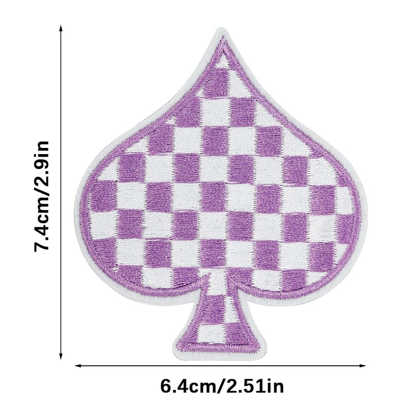 Iron on Patch Factory - Embroidered Checkered Spade Design